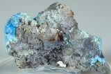 Vibrant Blue, Cyanotrichite on Cubic Fluorite - China #186015-1